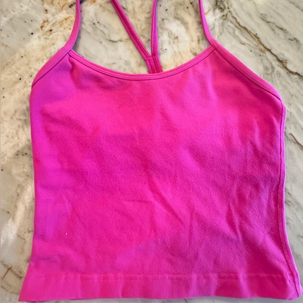 lululemon hot pink cropped tank
